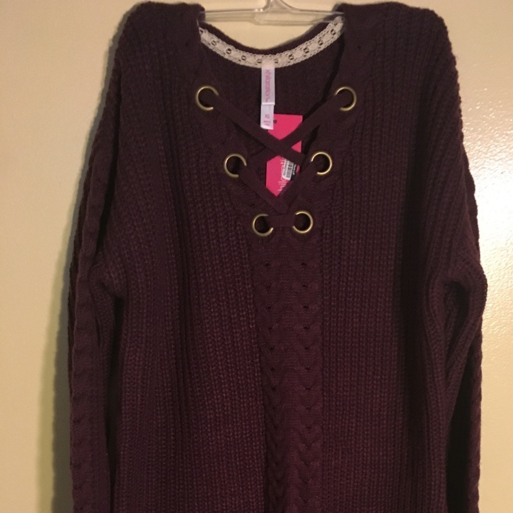 Xhilaration cranberry sweater dress size X-Small - Picture 4 of 4